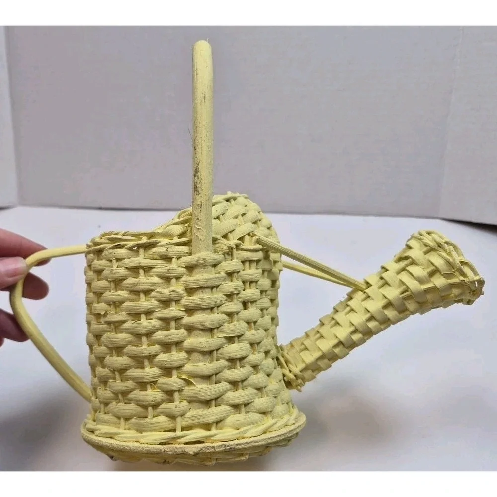 UNIQUE‎ WICKER COFFEE TEA CUP AND SAUCER PLANTER CENTERPIECE BASKET